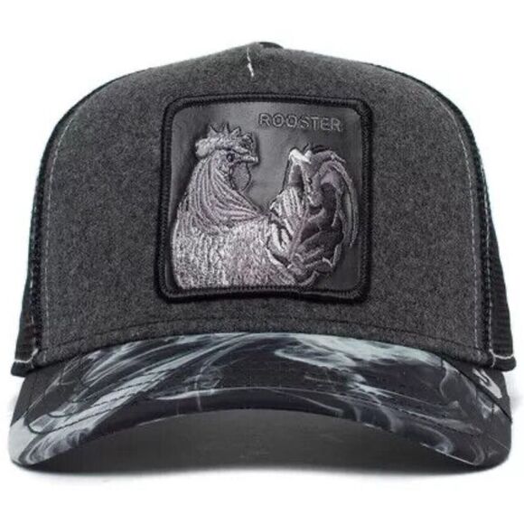 Goorin Bros The Maltese Rooster Trucker Hat Black OS Nwt - Picture 1 of 8